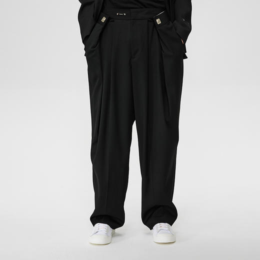 Unawares SS21 折叠结构单褶宽松长西裤 商品图2