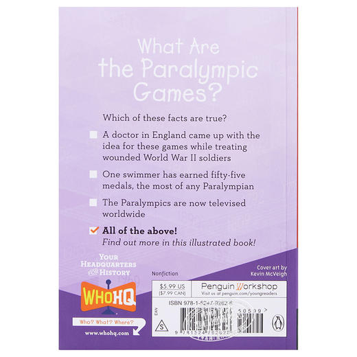 【中商原版】What Are The Paralympic Games 什么是残运会 What was系列儿童文学故事小说 英文原版 7-12岁 商品图1