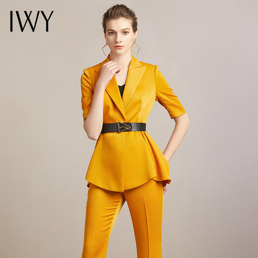 IWY/黄色西装职业装女英伦风高管时尚潮流显白主持人时装款212017C1P3+YD 商品图0