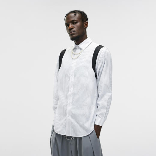 Unawares FW20 肩袖镶嵌条纹衬衫 商品图0