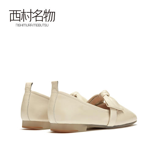 西村名物2021春季新款商城同款蝴蝶结通勤OL浅口平底女单鞋T21AE13641 商品图4