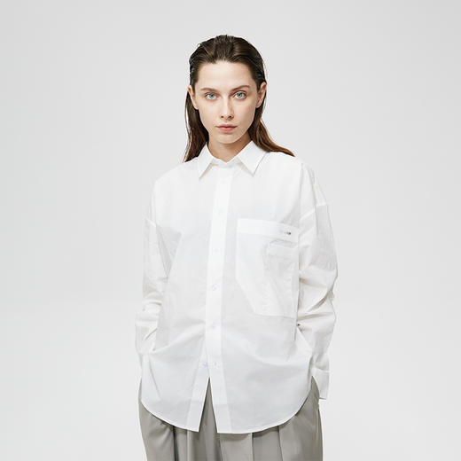 Unawares SS21 双层贴袋热转印LOGO宽松版型衬衫 商品图0