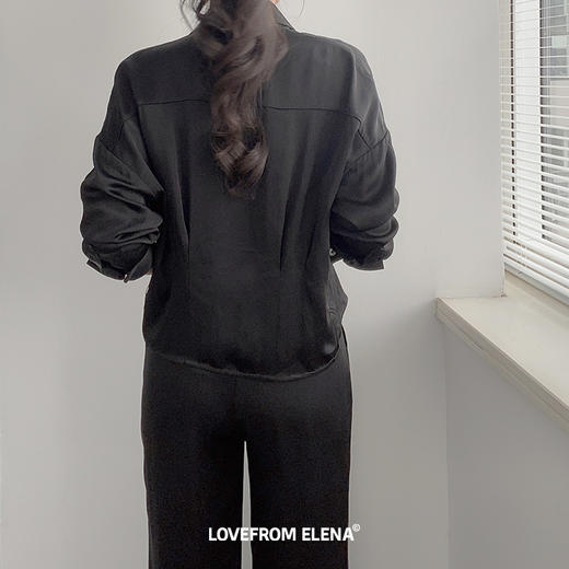 醋酸衬衫外套阔腿裤套装 商品图4