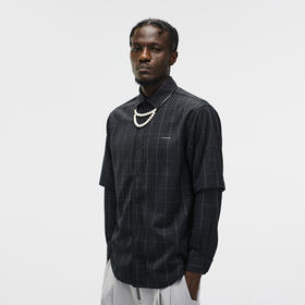 Unawares FW20 双层套袖格纹衬衫