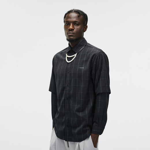 Unawares FW20 双层套袖格纹衬衫 商品图0