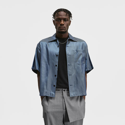 Unawares. SS20 镭射面料四袖保龄球短袖衬衫男 商品图3