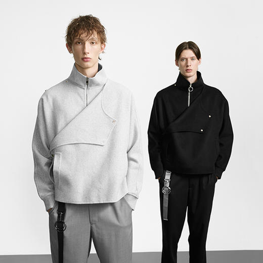 Unawares FW19 双层前幅结构双面呢短款夹克外套 商品图0