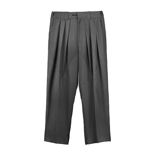 Unawares FW20 多重面料弧线拼接三褶宽松长西裤 商品图4