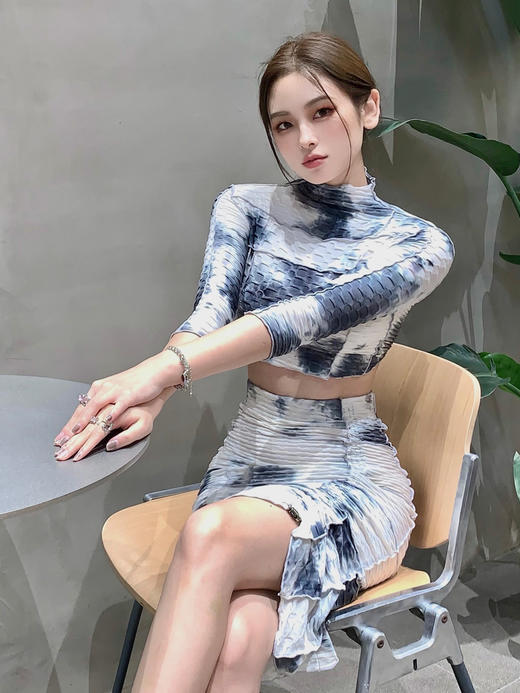 AGAM STUDIO 21SS原创 性感露背扎染半裙长裙显瘦套装连衣套装裙 商品图2