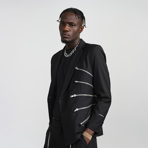 Unawares.FW20 放射状拉链镶嵌双排扣休闲西装 商品图0