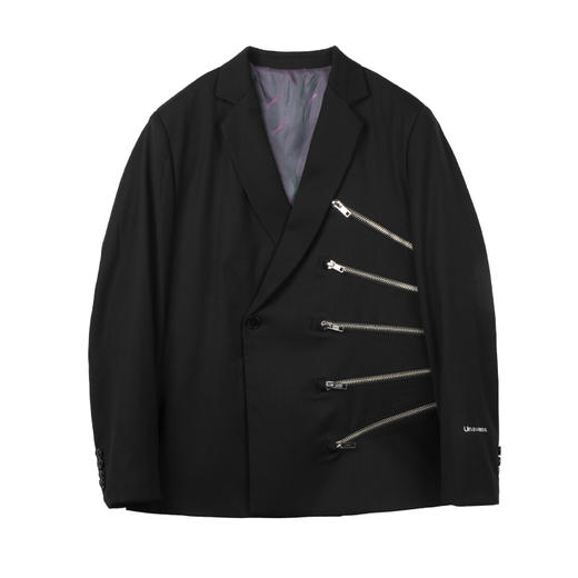 Unawares.FW20 放射状拉链镶嵌双排扣休闲西装 商品图4