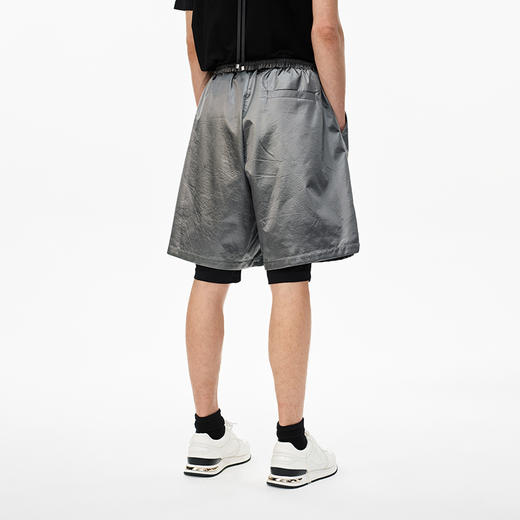 Unawares.SS21 定制调节扣双层裤筒运动短裤 商品图1
