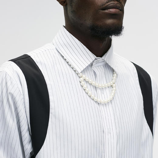 Unawares FW20 肩袖镶嵌条纹衬衫 商品图3