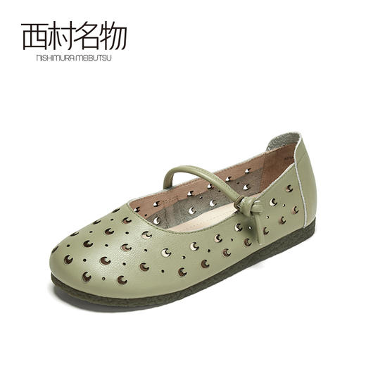 西村名物2021春季新品专柜同款知性中性一脚蹬漆皮复古单鞋X21AE14931 商品图1