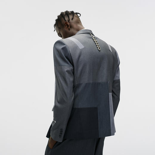 Unawares FW20 多重面料拼接单排扣西装 商品图2
