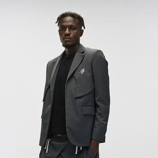 【黄晓明同款】Unawares x FOURTRY 潮流合伙人弧线裁片无扣西装 商品图2