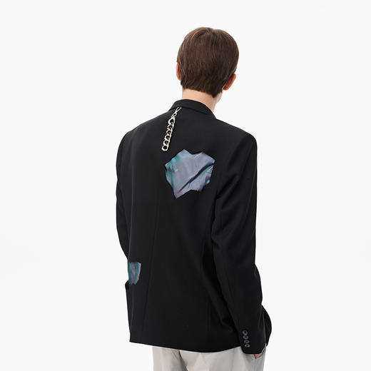 Unawares.SS21 定制调节扣背部镂空双排扣西装 商品图1