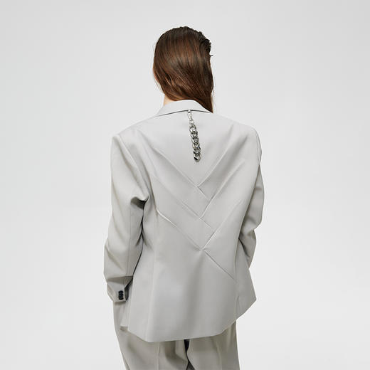 Unawares. SS21 立体压褶剪裁金属挂链双排扣西装 商品图1