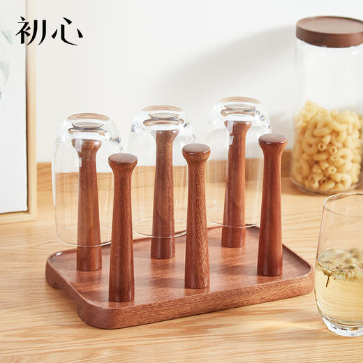 初心| 乌檀木玻璃杯架 商品图0