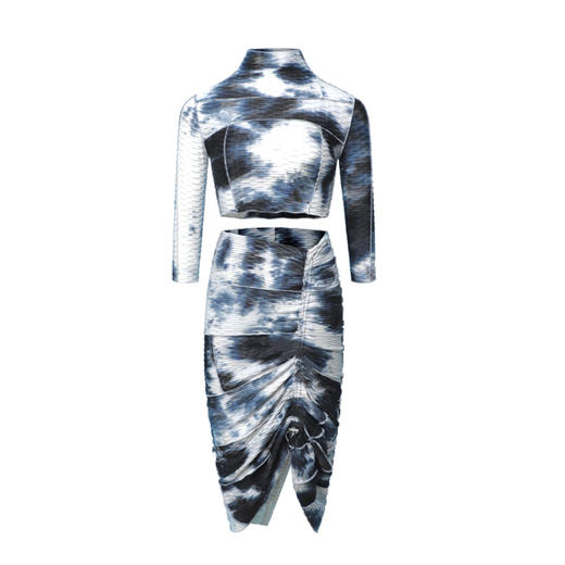 AGAM STUDIO 21SS原创 性感露背扎染半裙长裙显瘦套装连衣套装裙 商品图4