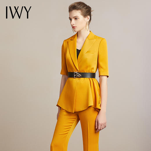 IWY/黄色西装职业装女英伦风高管时尚潮流显白主持人时装款212017C1P3+YD 商品图1