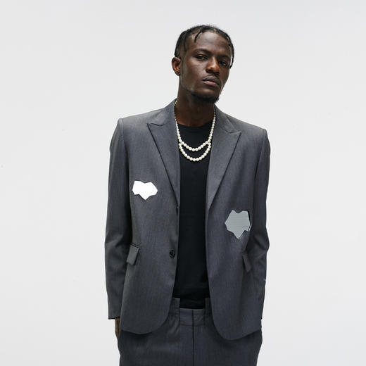 Unawares FW20 镂空镜面镶嵌单排扣西装 商品图2