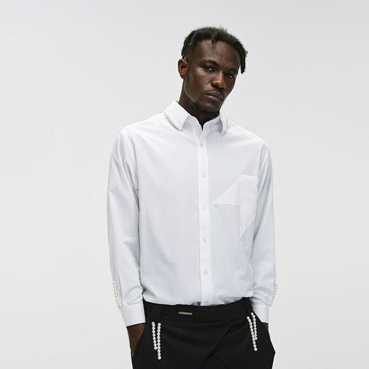 Unawares x FOURTRY 潮流合伙人联名珍珠镶嵌衬衫 商品图2