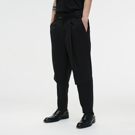 Unawares FW20 双层裤筒单褶九分西裤 商品图0