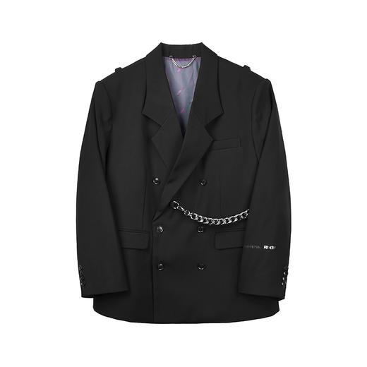 【李嘉格同款】Unawares x FOURTRY潮流合伙人挂链裁片三排扣西装 商品图4