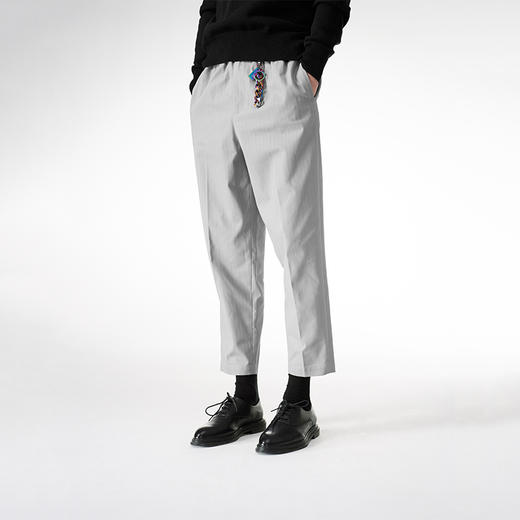 Unawares FW19 彩虹扣松紧腰斜纹面料 宽松休闲裤 商品图3