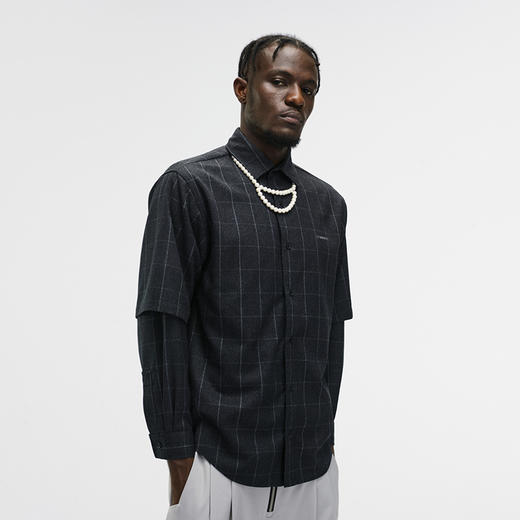 Unawares FW20 双层套袖格纹衬衫 商品图1