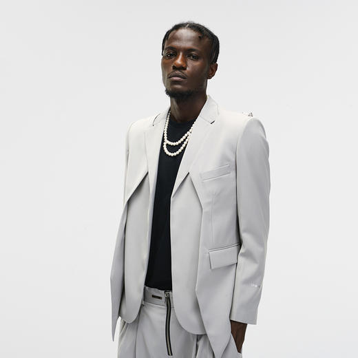 Unawares FW20 双层剪裁结构前幅单排无扣西装 商品图0