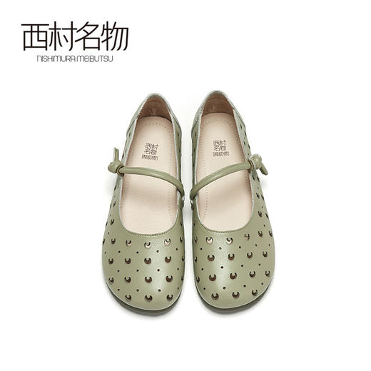 西村名物2021春季新品专柜同款知性中性一脚蹬漆皮复古单鞋X21AE14931 商品图3