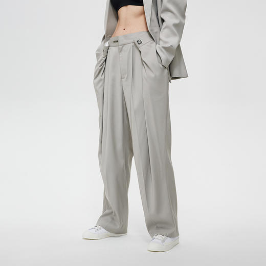 Unawares SS21 折叠结构单褶宽松长西裤 商品图0