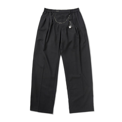 Unawares FW18 三层褶直筒 品牌男装休闲宽松垂感长西裤 炭蓝 商品图2