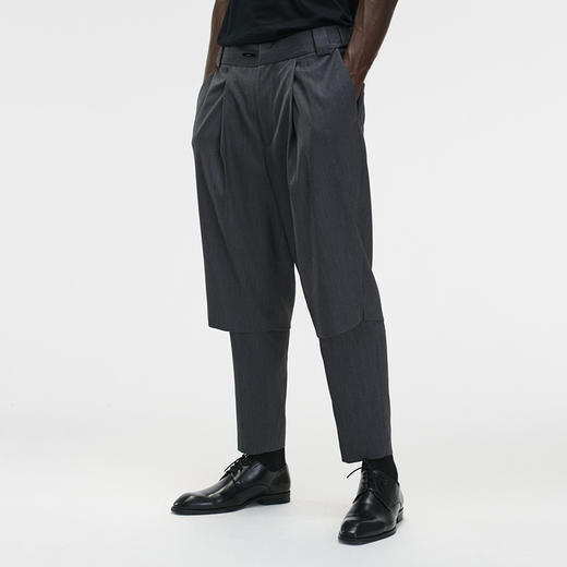 Unawares FW20 双层裤筒单褶九分西裤 商品图2