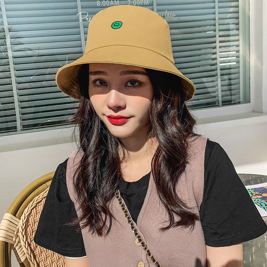 2022新款帽子女韩版潮宽檐字母刺绣双面戴遮阳防晒渔夫帽情侣潮 商品图1