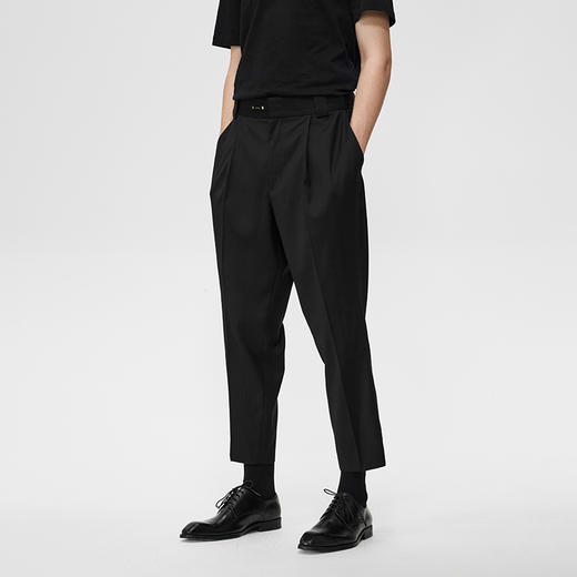 Unawares SS21 定制调节扣标准单褶九分西裤 商品图2