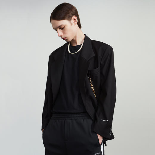 【蔡徐坤同款】Unawares.FW20 镀金挂链双排扣宽松廓形休闲西装 商品图2