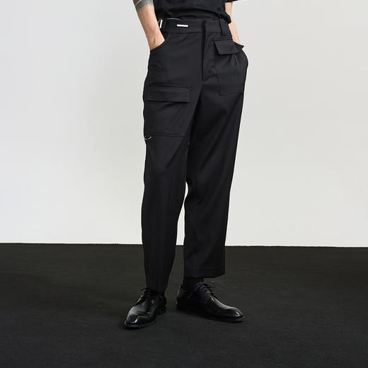 Unawares.FW20 不规则多口袋军事扣腰九分西裤 商品图1