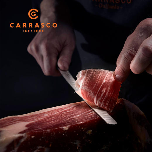 【125年四代传承的西班牙风味】Carrasco伊比利亚橡果后腿48个月风干 手工切片生吃火腿50g 西班牙原装进口 商品图1