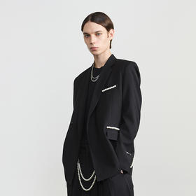 Unawares.FW20  珍珠镶嵌双排扣休闲西装