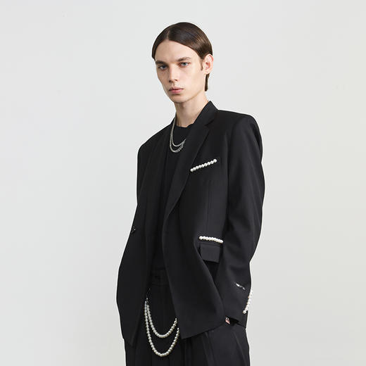Unawares.FW20  珍珠镶嵌双排扣休闲西装 商品图0