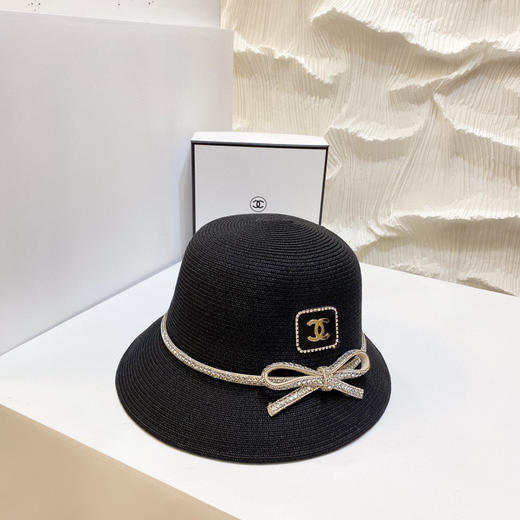 【CHANEL香奈儿】2021新款水钻蝴蝶结草帽 商品图8