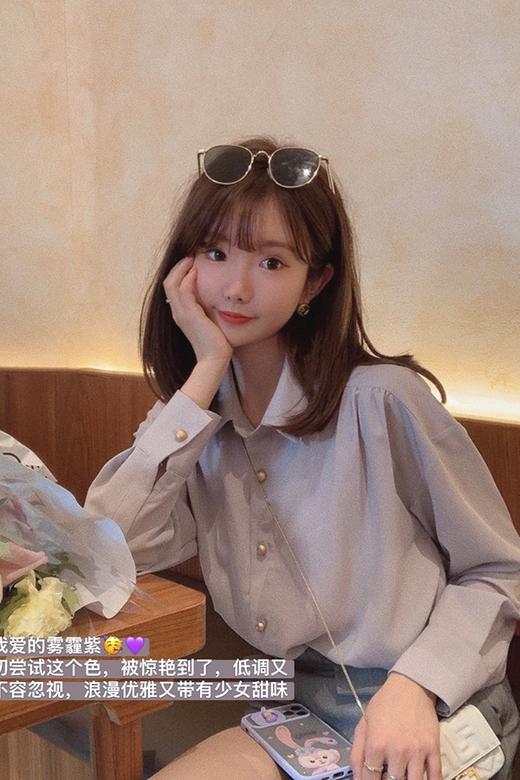 金蘑菇菇【黑标系列 小金扣衬衫】翻领+飘带 单穿内搭都很赢 商品图5