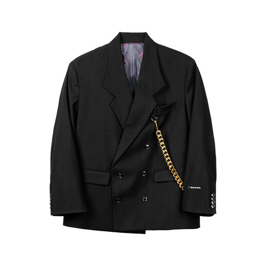 【蔡徐坤同款】Unawares.FW20 镀金挂链双排扣宽松廓形休闲西装 商品图4