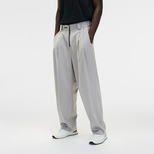 Unawares FW20 拉链镶嵌双褶宽松长西裤 商品图0