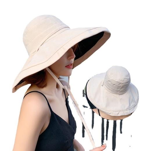 GRH-LJX202155日系韩版新款单色渔夫帽时尚大檐沿帽双面双色佩戴户外沙滩遮阳帽 商品图4