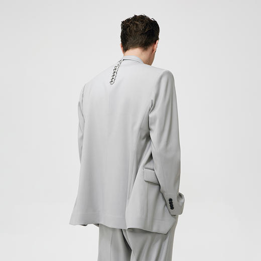 Unawares SS21 金属凸版徽章立体缺失剪裁三排扣西装 商品图1