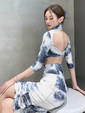 AGAM STUDIO 21SS原创 性感露背扎染半裙长裙显瘦套装连衣套装裙